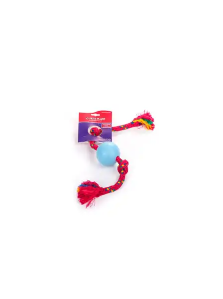 PETSPLAST PELOTA DE GOMA CHICA CON SOGA ALPINA