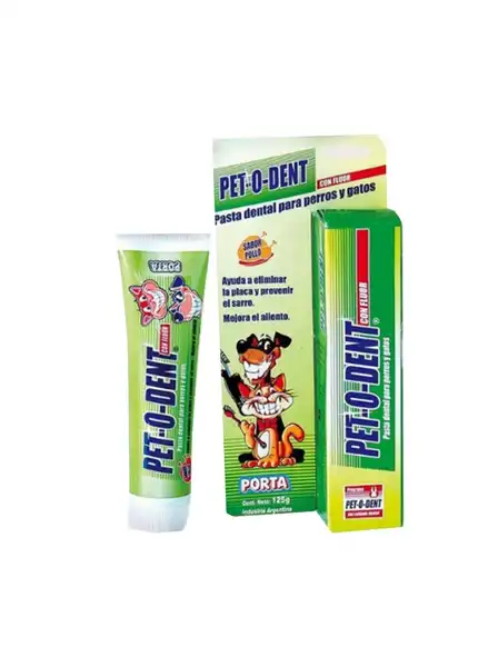 PORTA PASTA DENTAL PET-O-DENT 125G.