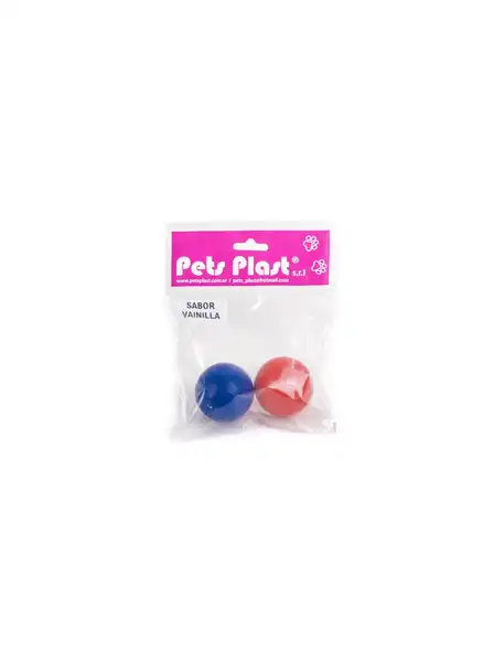 PETSPLAST PELOTA DE PLASTICO SABOR VAINILLA CHICA 