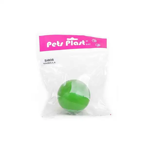 PETSPLAST PELOTA DE PLASTICO SABOR VAINILLA MEDIANA 