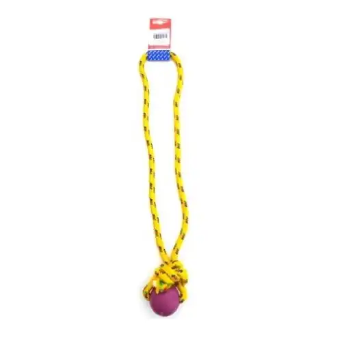 PETSPLAST PELOTA DE GOMA CHICA SOGA ALPINA 8MMX45CM