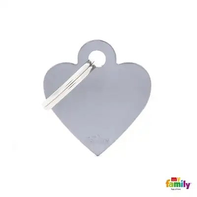 MY FAMILY MEDALLA BASIC SMALL HEART ALUMINUM GREY MFB72