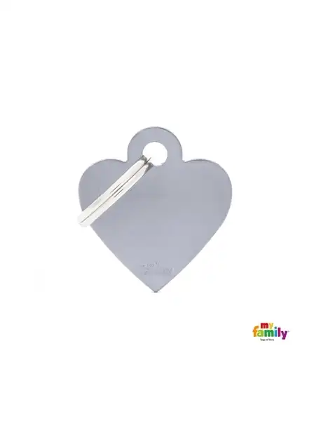 MY FAMILY MEDALLA BASIC SMALL HEART ALUMINUM GREY MFB72