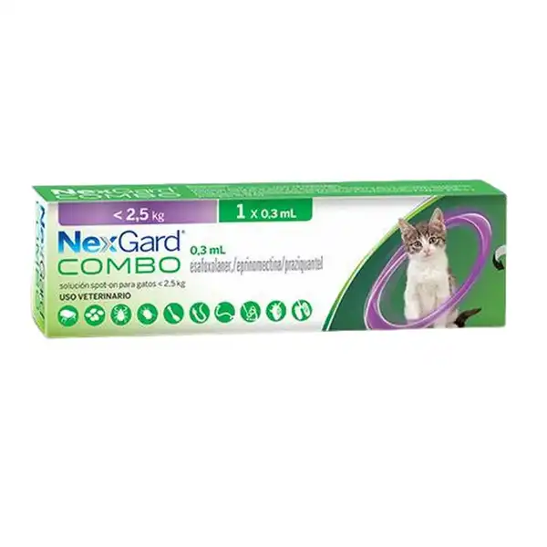 MERIAL  NEXGARD COMBO GATOS HASTA 2,5 KG 0.3ML X 1 UN