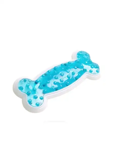 RASCALS JUGUETE HUESO SEMI RÍGIDO PLANO TPR CELESTE/BLANCO