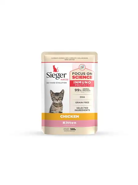 SIEGER KATZE KITTEN WET POLLO X POUCH 100 GR.