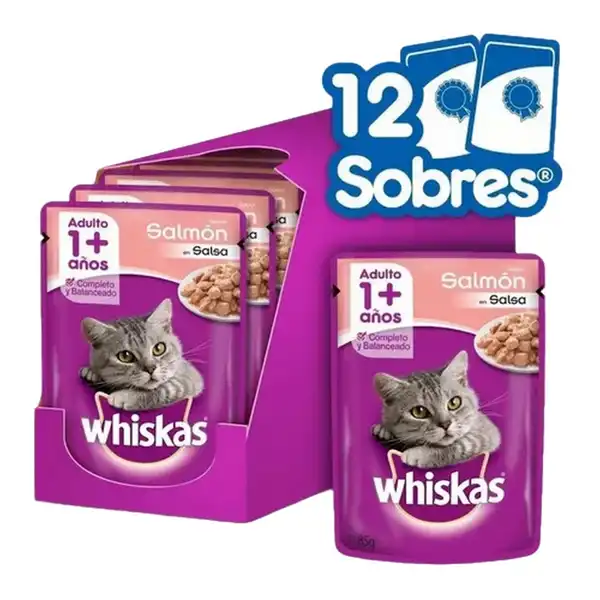 WHISKAS POUCH SALMON (CAJA X 12U)