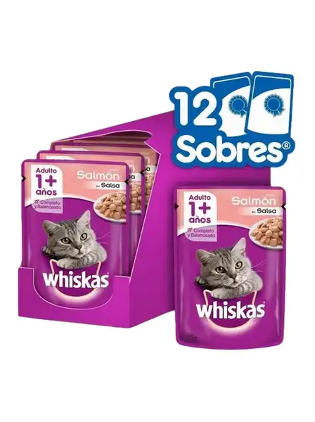 WHISKAS POUCH SALMON (CAJA X 12U)