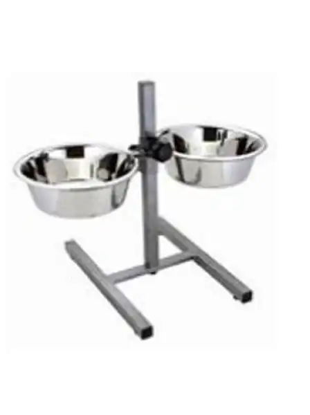 PETSPRODUCTS COMEDERO DE ACERO CON PIE DOBLE 5 QT