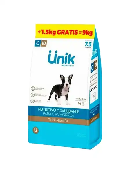 UNIK PERRO CACHORRO RAZA PEQUEÑA 7,5 + 1,5KG DE REGALO (9KG)