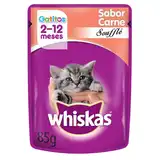 WHISKAS POUCH GATITOS CARNE SOUFFLE 85GRS