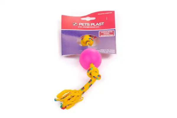 PETSPLAST PELOTA DE GOMA GRANDE CON SOGA ALPINA S903 15MMX75CM 
