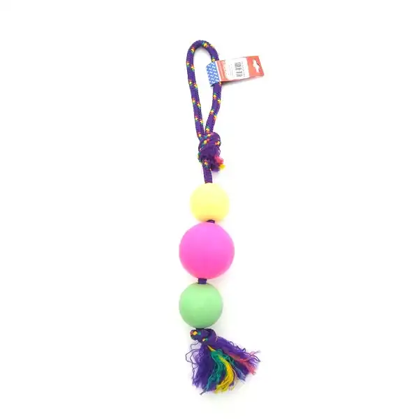 PETSPLAST PELOTA DE GOMA GRANDE SOGA ALPINA 12MMX45CM S802