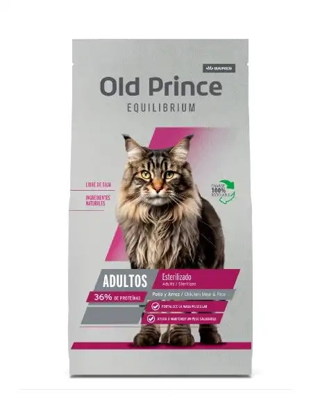 Alimento Balanceado Seco Old Prince EQ CAT Indoor Care / Esterilizado 7.5 kg para Gatos