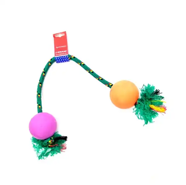 PETSPLAST PELOTA DE GOMA GRANDE SOGA ALPINA 12MMX65CM