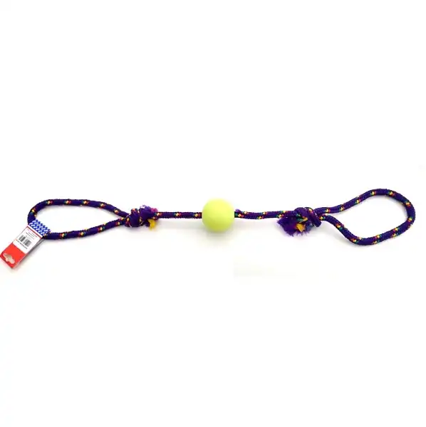 PETSPLAST PELOTA DE GOMA MEDIANA CON SOGA ALPINA 