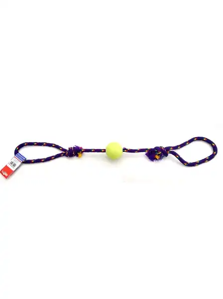 PETSPLAST PELOTA DE GOMA MEDIANA CON SOGA ALPINA 