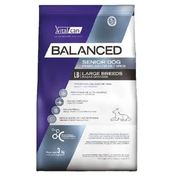 VITALCAN BALANCED SENIOR RAZA GRANDE 15KG