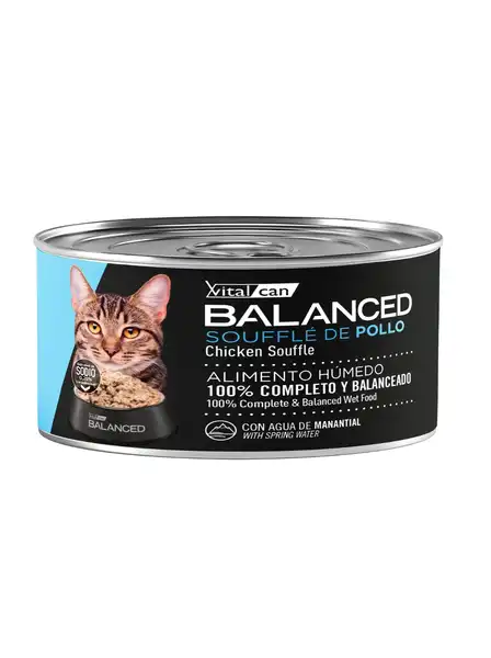 Alimento Húmedo Vitalcan Balanced Souffle de Pollo Gato Adulto 85 g