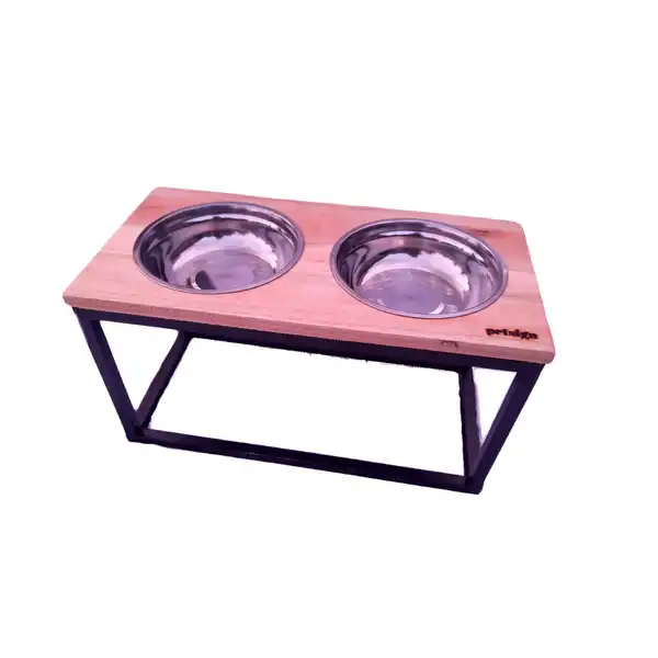 PETSIGN COMEDERO DOBLE BATUQUE EN ALTURA M NEGRO 25X50X20CM
