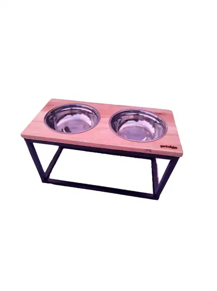 PETSIGN COMEDERO DOBLE BATUQUE EN ALTURA M NEGRO 25X50X20CM