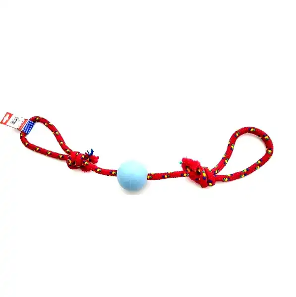 PETSPLAST PELOTA DE GOMA GRANDE CON SOGA ALPINA 15MMX75CM S105