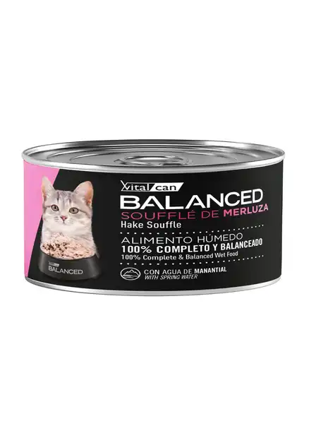 Alimento Húmedo Vitalcan Balanced Souffle de Merluza Gato Cachorro 85 g