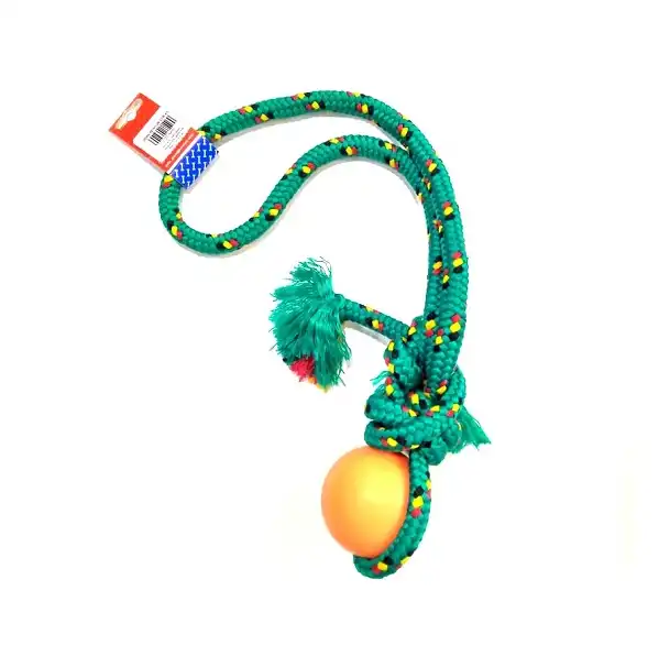 PETSPLAST PELOTA DE GOMA GRANDE SOGA ALPINA 15MMX70CM S505