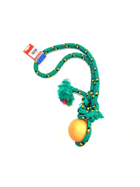 PETSPLAST PELOTA DE GOMA GRANDE SOGA ALPINA 15MMX70CM S505