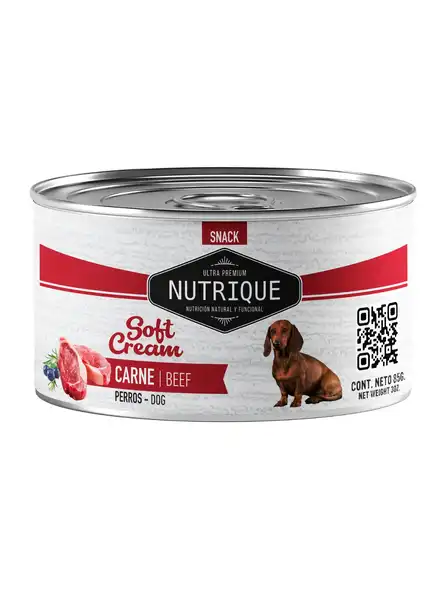 NUTRIQUE SOFT CREAM PERROS CARNE 85 GR X UNIDAD (LATA)